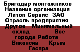 Бригадир монтажников › Название организации ­ Литоп-Сервис, ЗАО › Отрасль предприятия ­ Другое › Минимальный оклад ­ 23 000 - Все города Работа » Вакансии   . Крым,Гаспра